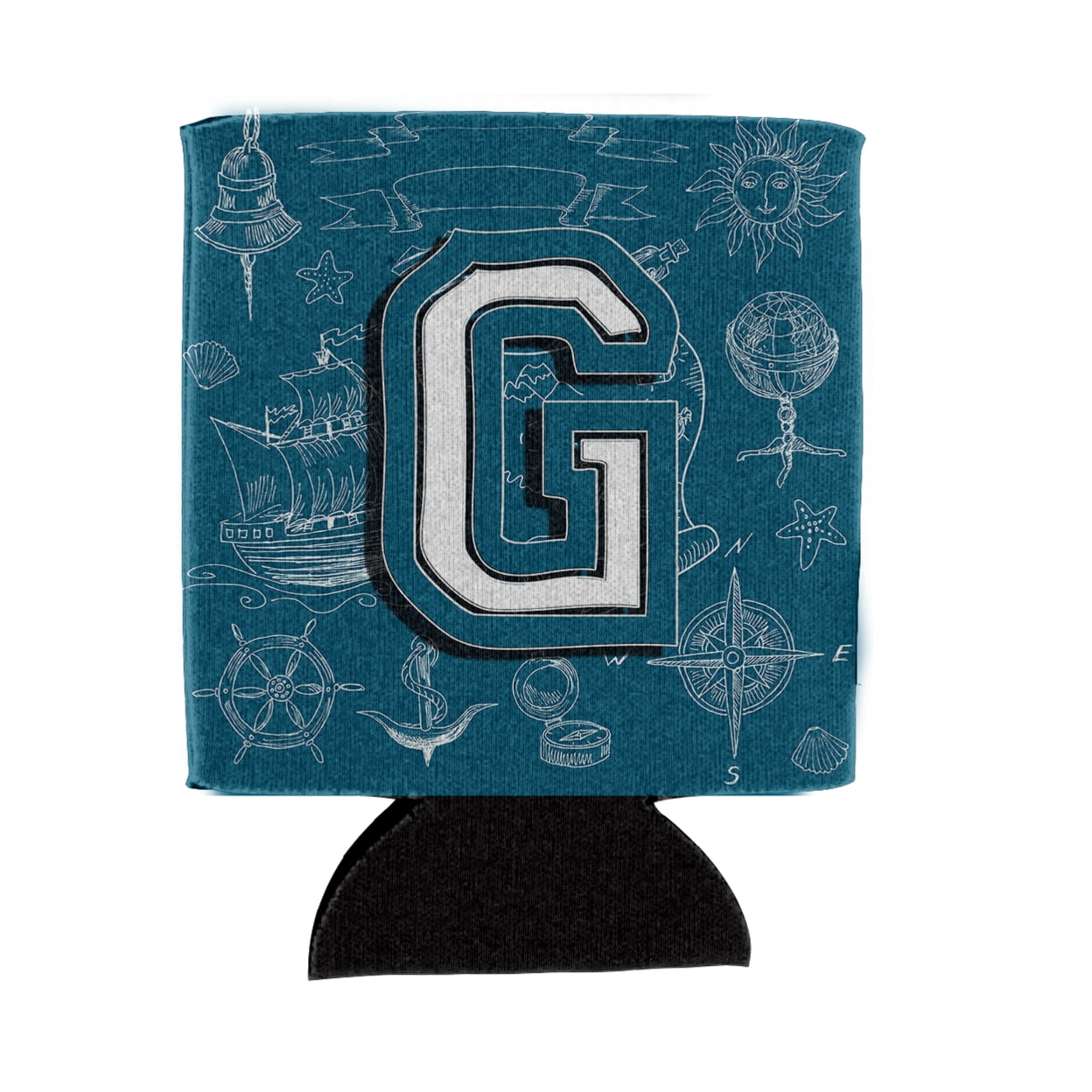 Carolines Treasures CJ2014-GCC Letter G Sea Doodles Initial Alphabet Can or Bottle Hugger , Can Hugger, multicolor