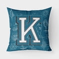 thumbnail image 1 of Carolines Treasures CJ2014-KPW1818 Letter K Sea Doodles Initial Alphabet Canvas Fabric Decorative Pillow  18H x18W, 1 of 1