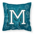 thumbnail image 1 of Carolines Treasures CJ2014-MPW1414 Letter M Sea Doodles Initial Alphabet Canvas Fabric Decorative Pillow 14Hx14W, 1 of 4