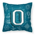 thumbnail image 1 of Carolines Treasures CJ2014-OPW1414 Letter O Sea Doodles Initial Alphabet Canvas Fabric Decorative Pillow 14Hx14W, 1 of 4