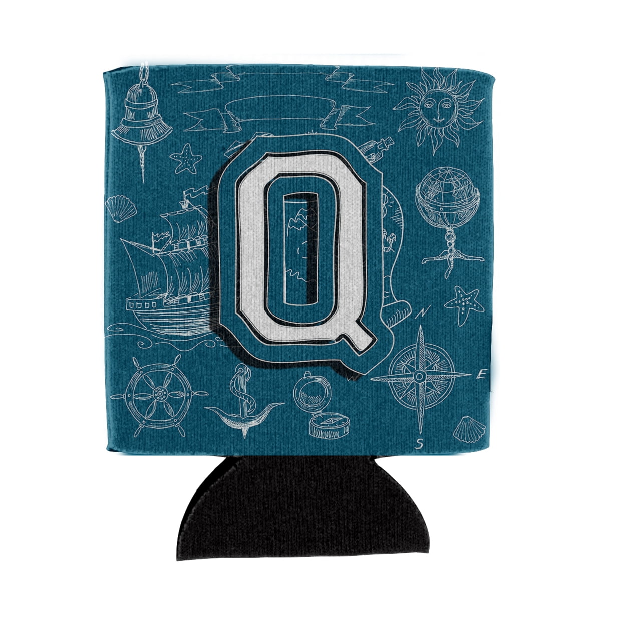 Carolines Treasures CJ2014-QCC Letter Q Sea Doodles Initial Alphabet Can or Bottle Hugger  Can Hugger multicolor