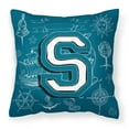 thumbnail image 1 of Carolines Treasures CJ2014-SPW1414 Letter S Sea Doodles Initial Alphabet Canvas Fabric Decorative Pillow  14Hx14W, 1 of 4