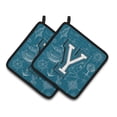 thumbnail image 1 of Carolines Treasures CJ2014-YPTHD Letter Y Sea Doodles Initial Alphabet Pair of Pot Holders, 7.5HX7.5W, multicolor, 1 of 2