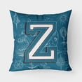 thumbnail image 1 of Carolines Treasures CJ2014-ZPW1818 Letter Z Sea Doodles Initial Alphabet Canvas Fabric Decorative Pillow  18H x18W, 1 of 7