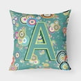thumbnail image 1 of Carolines Treasures CJ2015-APW1818 Letter A Circle Circle Teal Initial Alphabet Canvas Fabric Decorative Pillow  18H, 1 of 7