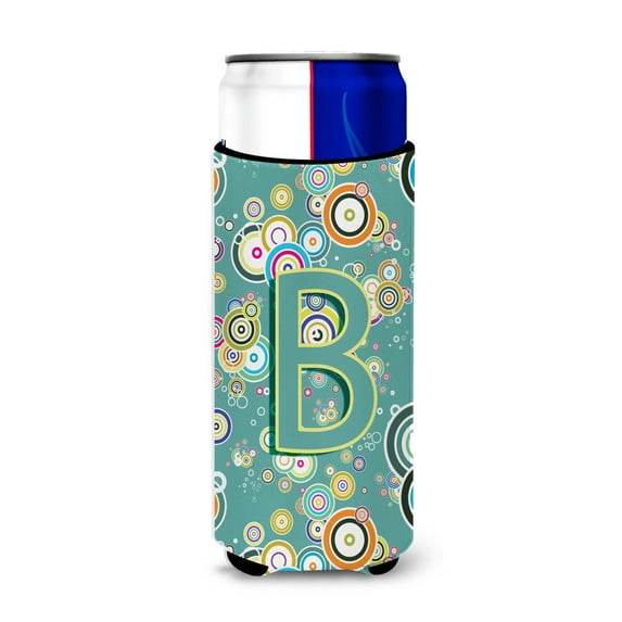 Carolines Treasures CJ2015-BMUK Letter B Circle Circle Teal Initial Alphabet Ultra Beverage Insulators for slim cans
