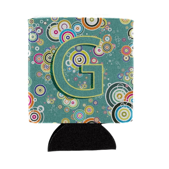 Carolines Treasures CJ2015-GCC Letter G Circle Circle Teal Initial Alphabet Can or Bottle Hugger Can Hugger multicolor