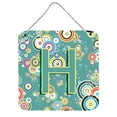 thumbnail image 1 of Carolines Treasures CJ2015-HDS66 Letter H Circle Circle Teal Initial Alphabet Wall or Door Hanging Prints 6HX6W, 1 of 7