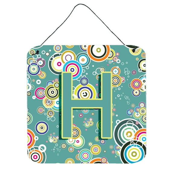 Carolines Treasures CJ2015-HDS66 Letter H Circle Circle Teal Initial Alphabet Wall or Door Hanging Prints 6HX6W