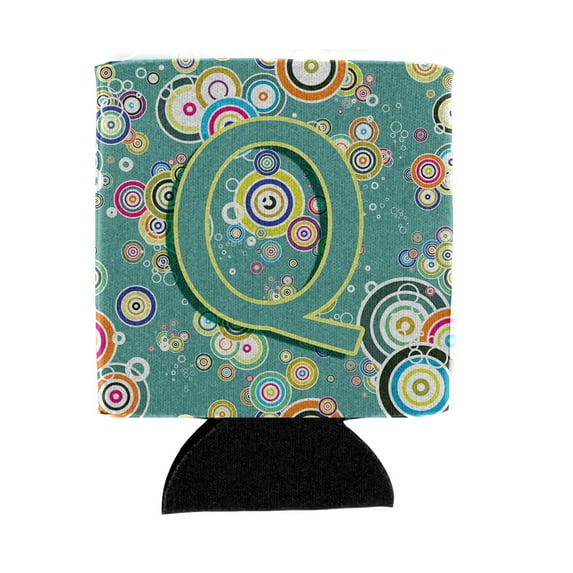 Carolines Treasures CJ2015-QCC Letter Q Circle Circle Teal Initial Alphabet Can or Bottle Hugger Can Hugger multicolor