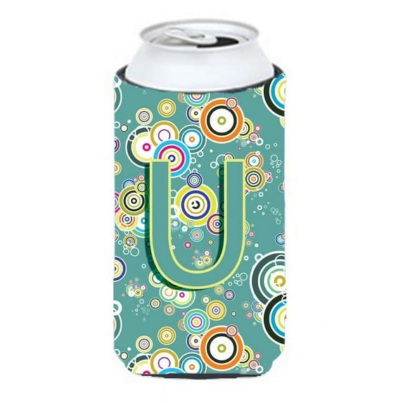 Carolines Treasures CJ2015-UTBC Letter U Circle Circle Teal Initial Alphabet Tall Boy Beverage Insulator Hugger Tall