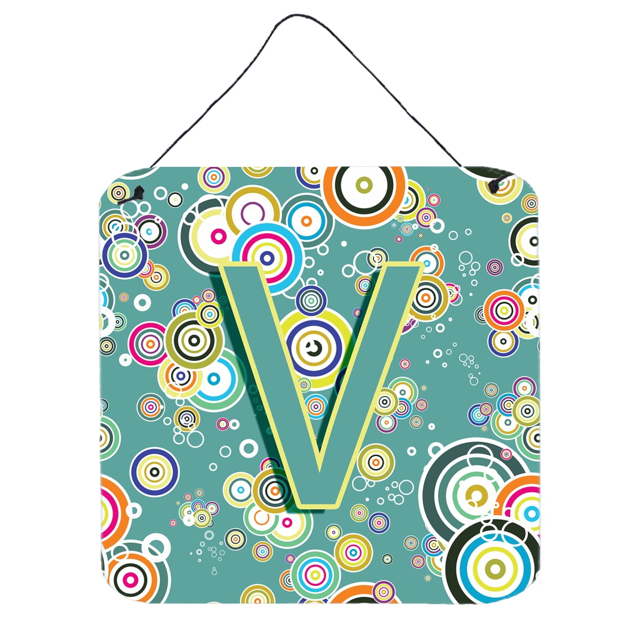 Carolines Treasures CJ2015-VDS66 Letter V Circle Circle Teal Initial ...