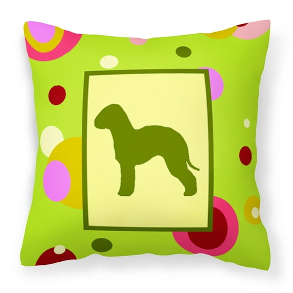 Carolines Treasures CK1013PW1414 Bedlington Terrier Decorative Canvas Fabric Pillow 14Hx14W multicolor
