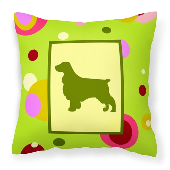 Carolines Treasures CK1030PW1414 Field Spaniel Decorative Canvas Fabric Pillow 14Hx14W multicolor