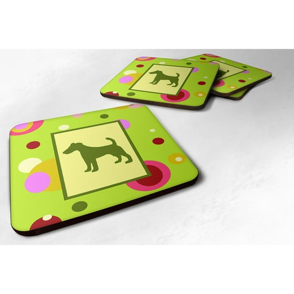 Carolines Treasures CK1058FC Fox Terrier Foam Coaster Set of 4 3 1/2 x 3 1/2 multicolor