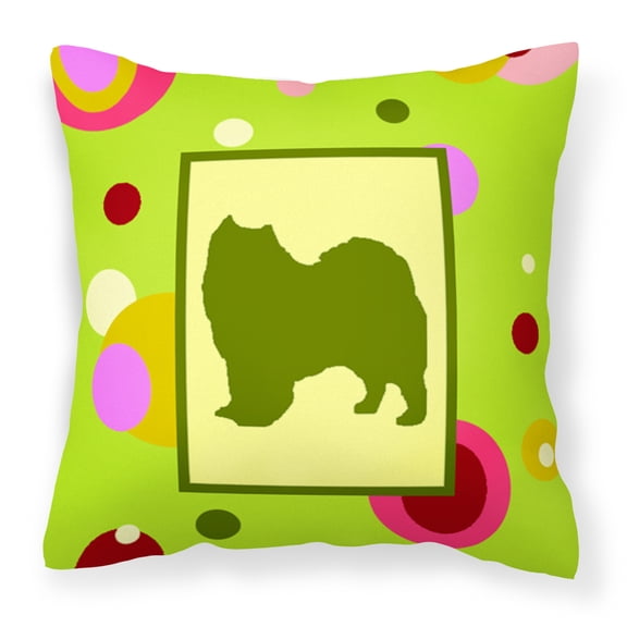 Carolines Treasures CK1093PW1414 Samoyed Decorative   Canvas Fabric Pillow 14Hx14W multicolor