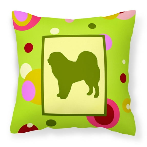 Carolines Treasures CK1095PW1414 Tibetan Mastiff Decorative Canvas Fabric Pillow 14Hx14W multicolor