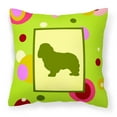 thumbnail image 1 of Carolines Treasures CK1097PW1414 Lime Green Dots Cavalier Spaniel Fabric Decorative Pillow  14Hx14W multicolor, 1 of 4