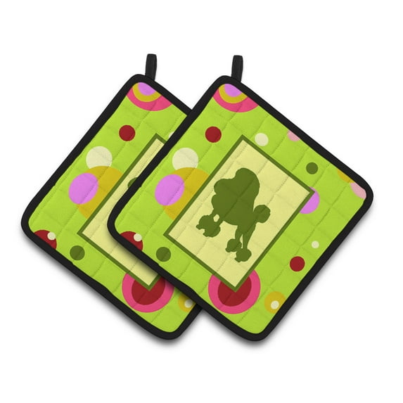 Carolines Treasures CK1106PTHD Poodle Pair of Pot Holders , 7.5HX7.5W, multicolor