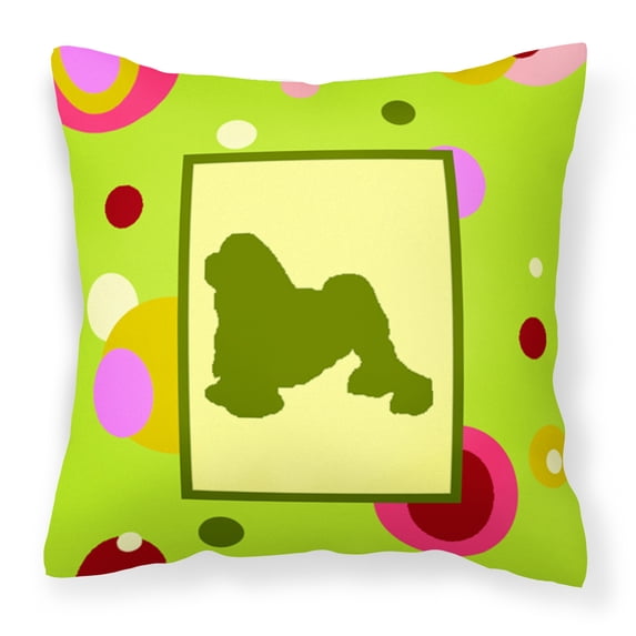 Carolines Treasures CK1140PW1414 Lowchen Decorative Canvas Fabric Pillow 14Hx14W multicolor