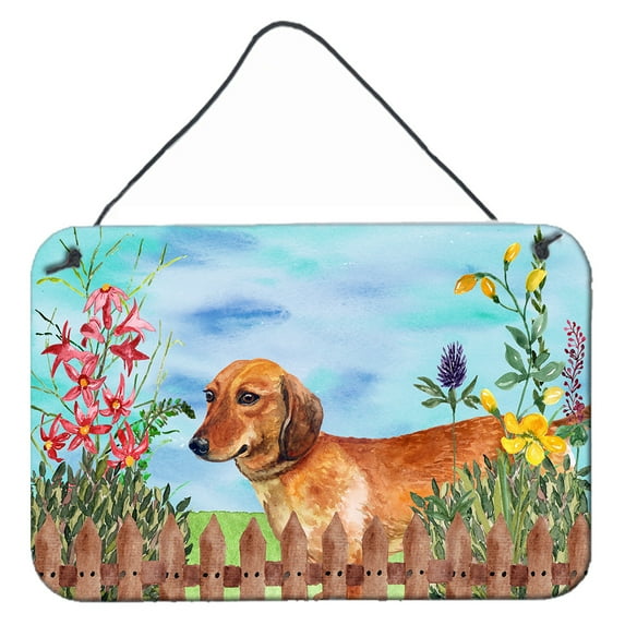 Carolines Treasures CK1214DS812 Dachshund Spring Wall or Door Hanging Prints  8x12 multicolor