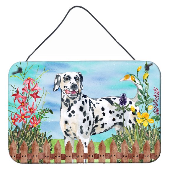 Carolines Treasures CK1215DS812 Dalmatian Spring Wall or Door Hanging Prints 8x12 multicolor