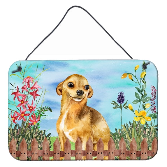 Carolines Treasures CK1220DS812 Chihuahua Spring Wall or Door Hanging Prints 8x12 multicolor
