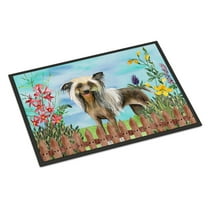 Carolines Treasures CK1221JMAT Chinese Crested Spring Door Mat Indoor Rug or Outdoor Welcome Mat 24x36 Doormat  36"L x