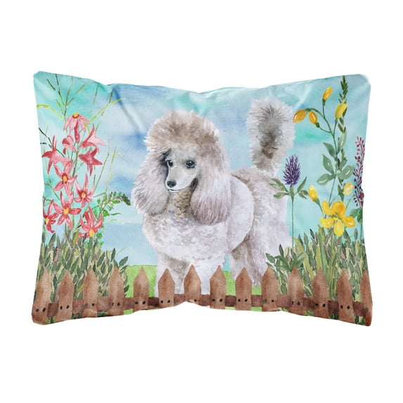 Carolines Treasures CK1227PW1216 Poodle Spring Canvas Fabric Decorative Pillow 12H x16W multicolor