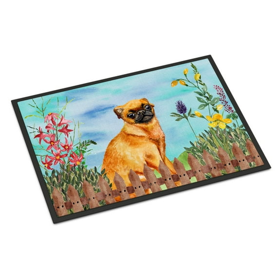 Carolines Treasures CK1229MAT Small Brabant Griffon Spring Door Mat Indoor Rug or Outdoor Welcome Mat 18x27 Doormat