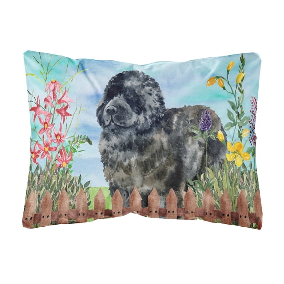 Carolines Treasures CK1233PW1216 Newfoundland Spring Canvas Fabric Decorative Pillow 12H x16W multicolor