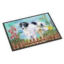 Carolines Treasures CK1234MAT Borzoi Spring Door Mat Indoor Rug or Outdoor Welcome Mat 18x27 Doormat 27"L x 18"W