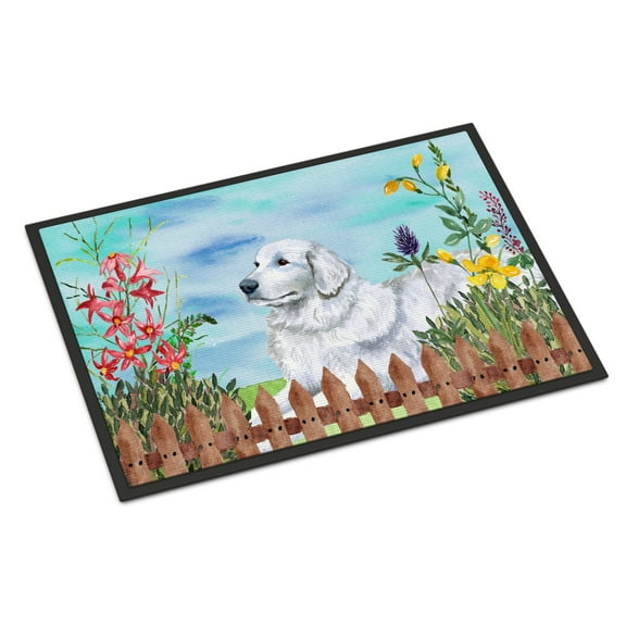 Carolines Treasures CK1237JMAT Maremma Sheepdog Spring Door Mat Indoor Rug or Outdoor Welcome Mat 24x36 Doormat  36"L x