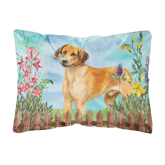 Carolines Treasures CK1238PW1216 Rhodesian Ridgeback Spring Canvas Fabric Decorative Pillow 12H x16W multicolor
