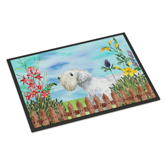 Carolines Treasures CK1246MAT Sealyham Terrier Spring Door Mat Indoor Rug or Outdoor Welcome Mat 18x27 Doormat 27"L x