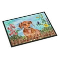 thumbnail image 1 of Carolines Treasures CK1269MAT Red Dachshund Spring Door Mat Indoor Rug or Outdoor Welcome Mat 18x27 Doormat  27"L x 18"W, 1 of 4