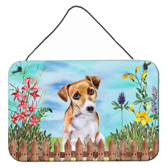 Carolines Treasures CK1275DS812 Jack Russell Terrier 2 Spring Wall or Door Hanging Prints 8x12 multicolor