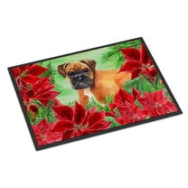 Carolines Treasures CK1289MAT German Boxer Poinsettas Door Mat Indoor Rug or Outdoor Welcome Mat 18x27 Doormat 27"L x