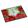 thumbnail image 1 of Carolines Treasures CK1299JMAT Maltese Poinsettas Door Mat Indoor Rug or Outdoor Welcome Mat 24x36 Doormat  36"L x 24"W, 1 of 4