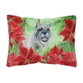 thumbnail image 1 of Schnauzer Poinsettas Canvas Fabric Decorative Pillow, 1 of 3