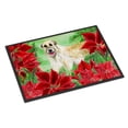 thumbnail image 1 of Carolines Treasures CK1318JMAT Irish Wolfhound Poinsettas Door Mat Indoor Rug or Outdoor Welcome Mat 24x36 Doormat  36"L, 1 of 4