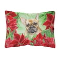 thumbnail image 1 of Carolines Treasures CK1336PW1216 French Bulldog Poinsettas Canvas Fabric Decorative Pillow  12H x16W multicolor, 1 of 3