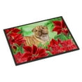 thumbnail image 1 of Carolines Treasures CK1366MAT Shar Pei Puppy Poinsettas Door Mat Indoor Rug or Outdoor Welcome Mat 18x27 Doormat  27"L x, 1 of 4