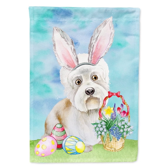Carolines Treasures CK1379CHF Dandie Dinmont Easter Bunny Flag Canvas House Size Large multicolor