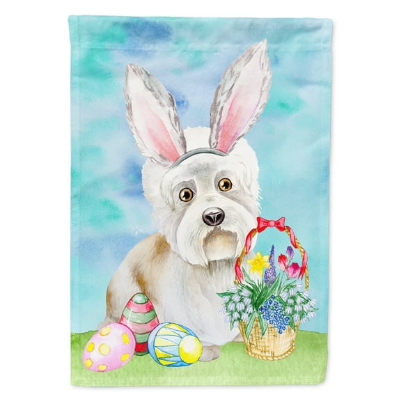 Carolines Treasures CK1379GF Dandie Dinmont Easter Bunny Flag Garden Size Small multicolor