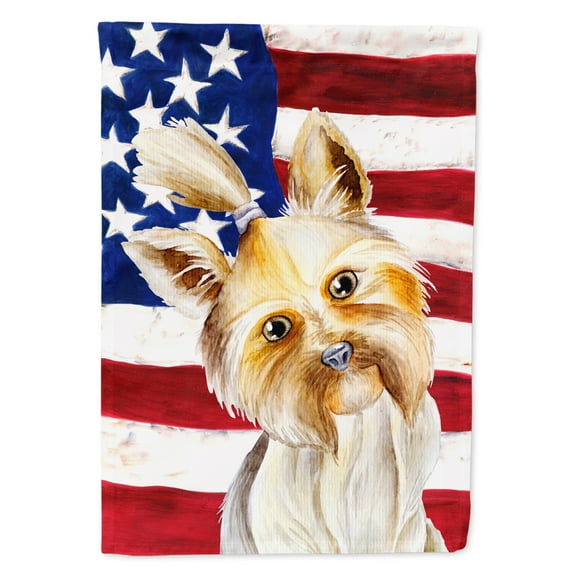 Carolines Treasures CK1382GF Yorkie Yorkshier Terrier Patriotic Flag Garden Size  Small multicolor