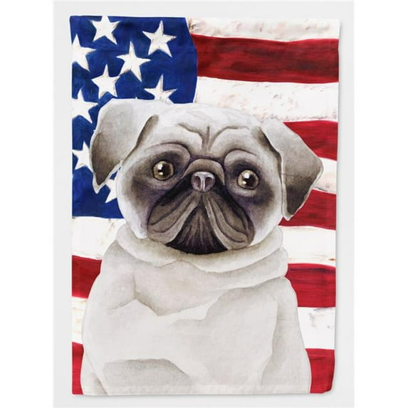 Carolines Treasures CK1385CHF Pug Patriotic Flag Canvas House Size Large multicolor