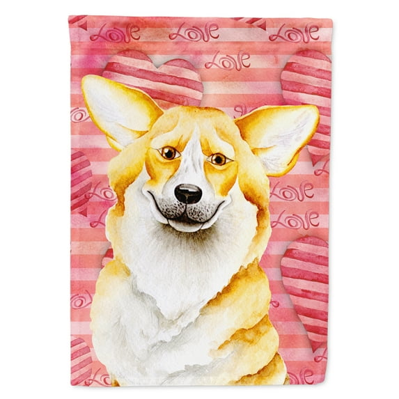Carolines Treasures CK1390GF Corgi Love Flag Garden Size  Small multicolor
