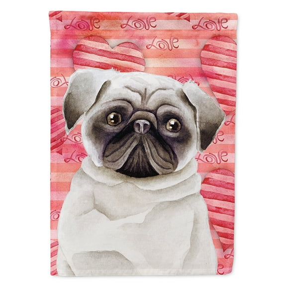 Carolines Treasures CK1392CHF Pug Love Flag Canvas House Size  Large multicolor