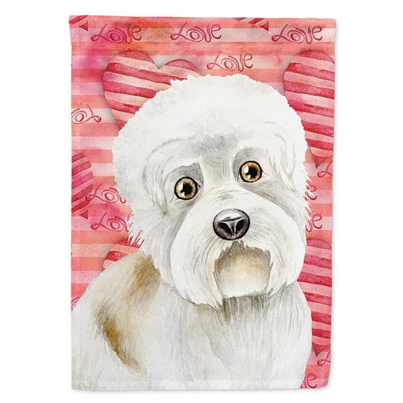 Carolines Treasures CK1393CHF Dandie Dinmont Love Flag Canvas House Size  Large multicolor